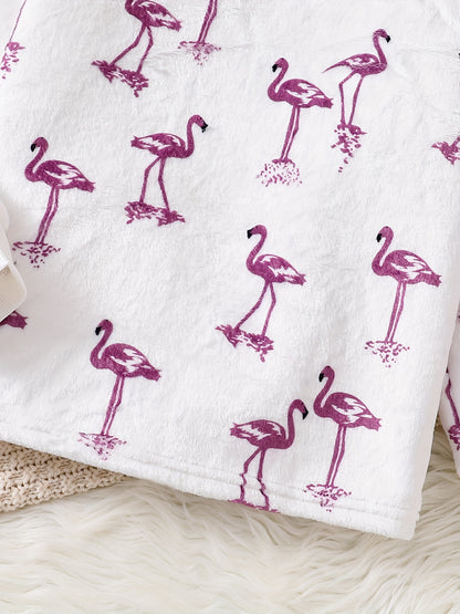 Mädchen Flamingo Set – Langarm-Sweatshirt & Kuschelhose für Frühling/Herbst