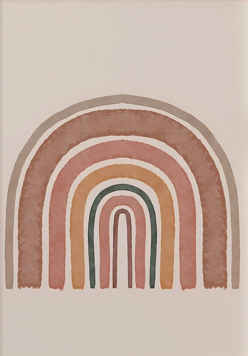Alpaka Regenbogen Kaktus Poster – Boho Leinwandkunst für Kinderzimmer