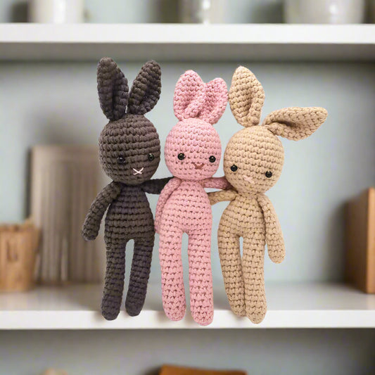 22 cm Gestrickte Kaninchen Puppe Gefüllte Plüsch Tiere Spielzeug