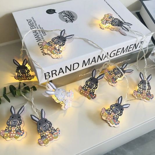 Hase Kaninchen Lichterkette 1,65 m 10 LED für Oster-Partydekoration