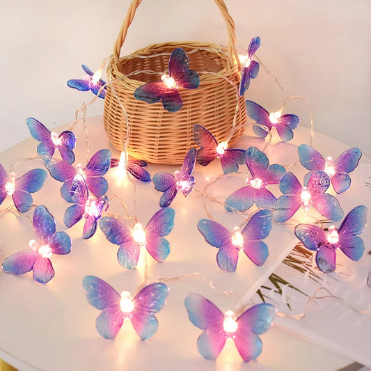 1,5 M 10LED Schmetterling Lichter String Batterie Outdoor Dekoration