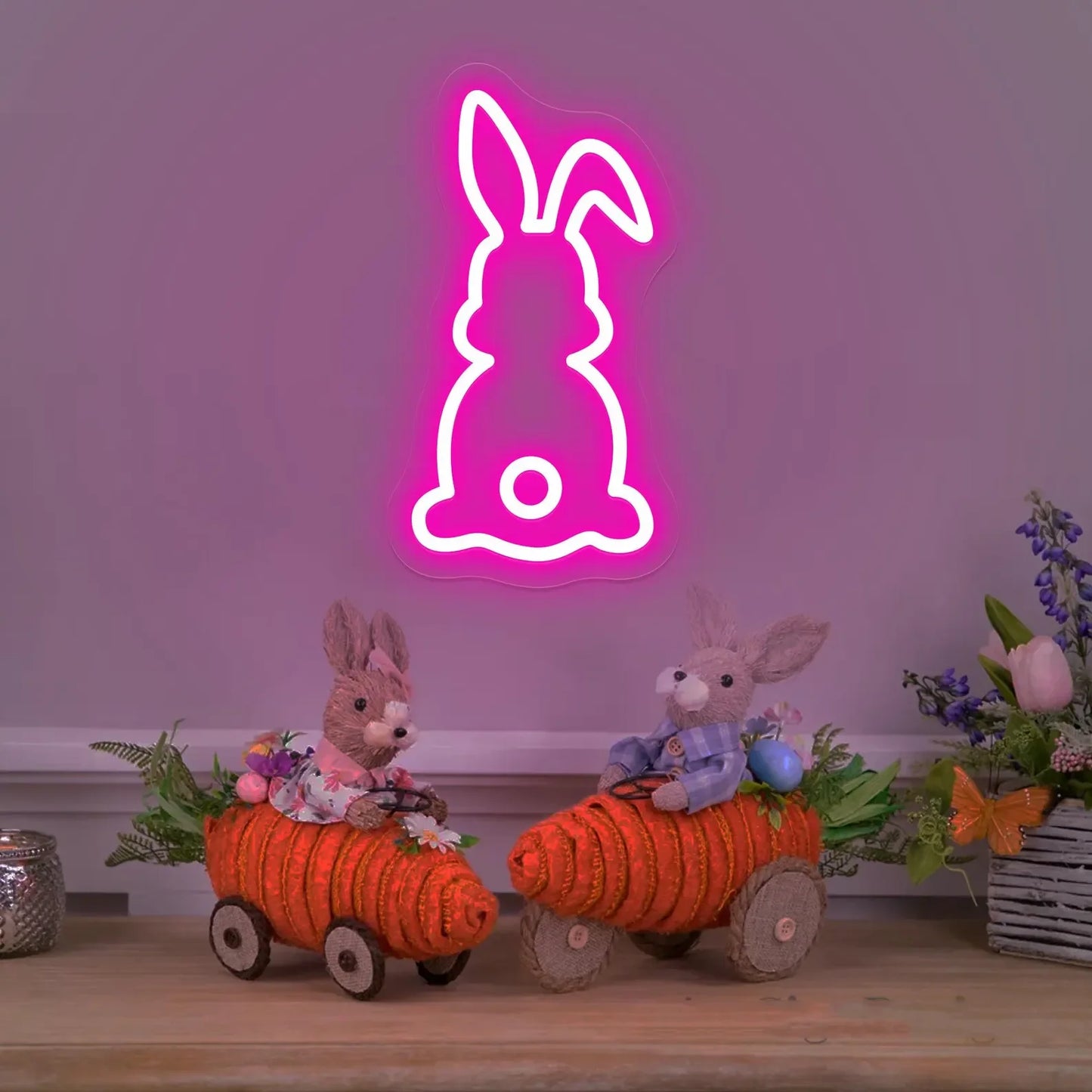 Osterhase Neonschild Dekor für Kinderzimmer und Wandkunst