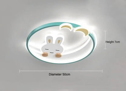 Kinder-Halbmond LED-Deckenleuchte – Weißer Kaninchen-Kronleuchter für Kinderzimmer & Schlafzimmer