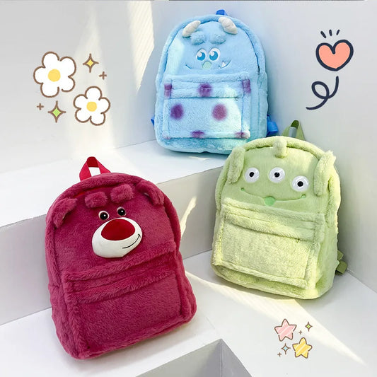 Kuscheliger Cartoon Plüschrucksack – Große, weiche Schultasche