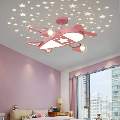Moderne Kinderzimmer Deckenlampe, Sternenhimmel & Flugzeug Design