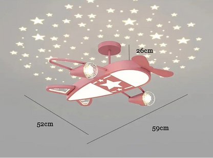 Moderne Kinderzimmer Deckenlampe, Sternenhimmel & Flugzeug Design