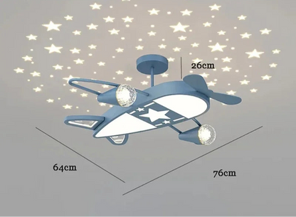 Moderne Kinderzimmer Deckenlampe, Sternenhimmel & Flugzeug Design