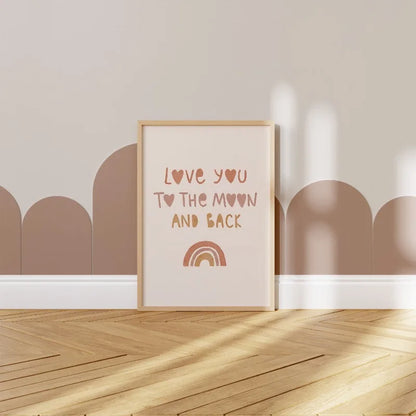 Alpaka Regenbogen Kaktus Poster – Boho Leinwandkunst für Kinderzimmer