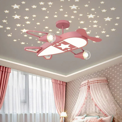 Moderne Kinderzimmer Deckenlampe, Sternenhimmel & Flugzeug Design