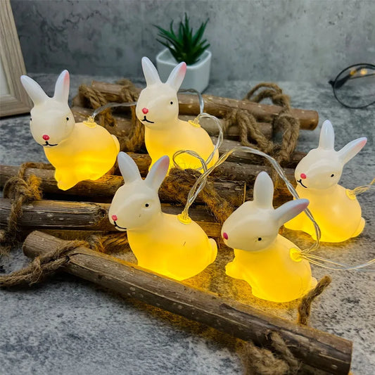 Osterhase-Lichterkette, Kaninchenförmige Dekoration Zuhause