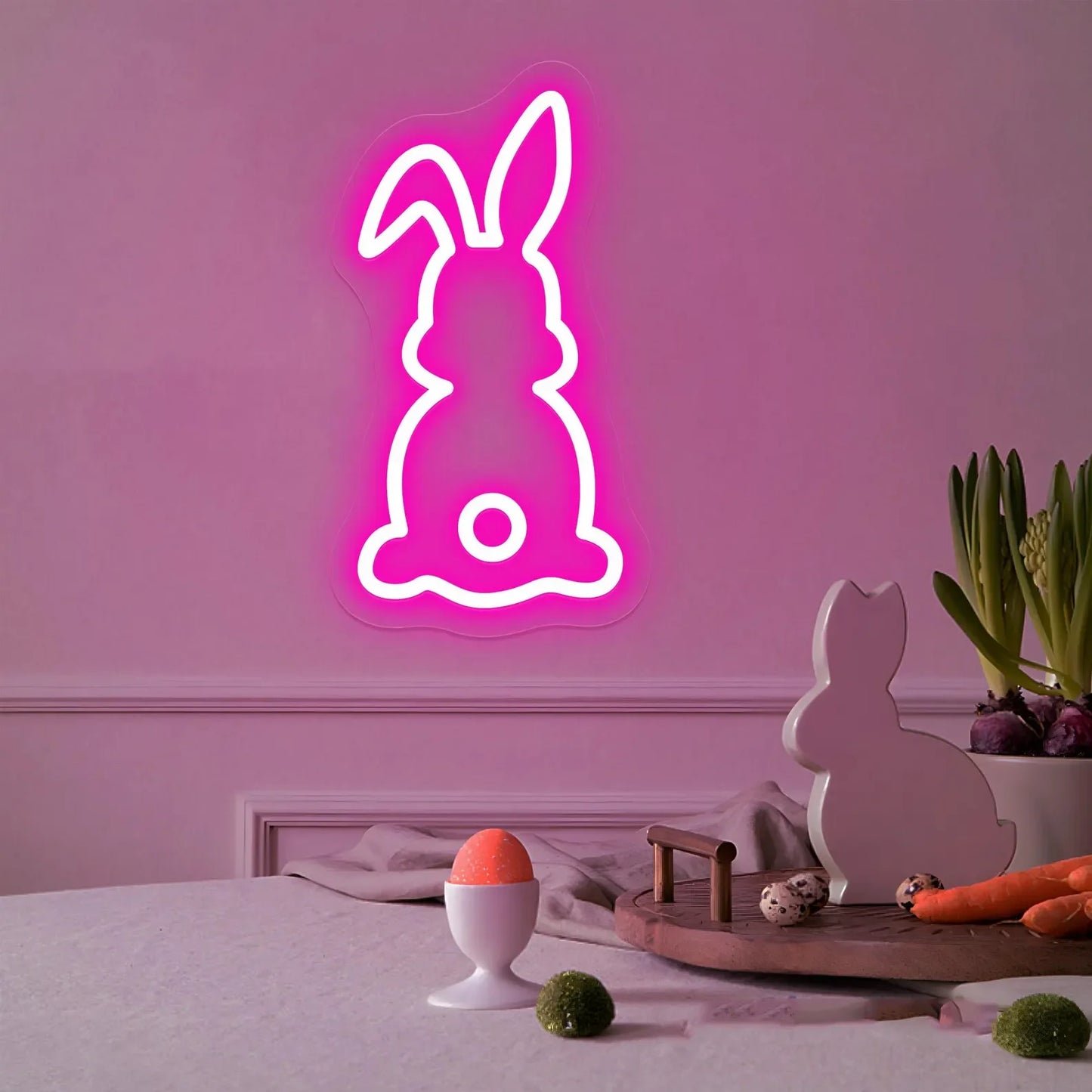 Osterhase Neonschild Dekor für Kinderzimmer und Wandkunst