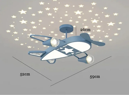 Moderne Kinderzimmer Deckenlampe, Sternenhimmel & Flugzeug Design