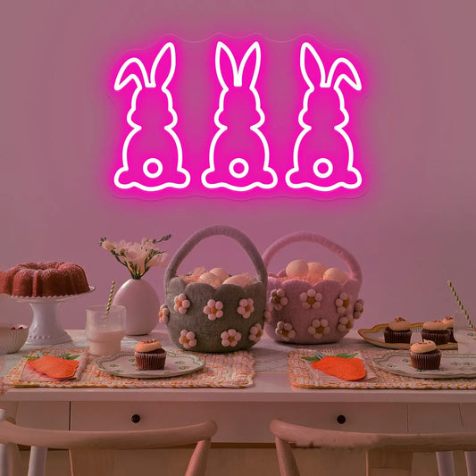 Osterhase Neonschild Dekor für Kinderzimmer und Wandkunst