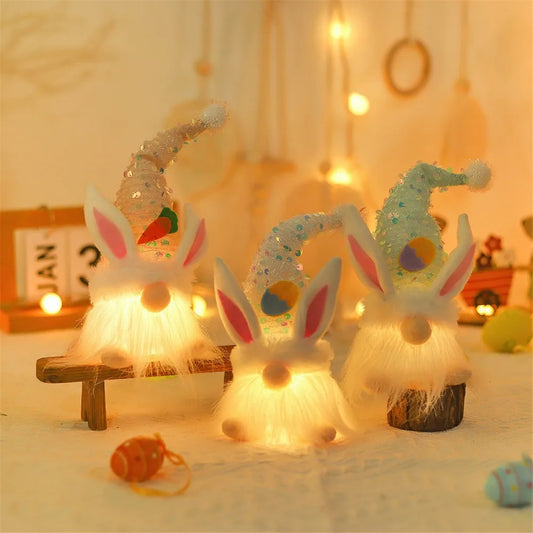 Ostergnom Mit LED Licht Pailletten Kaninchen Deko
