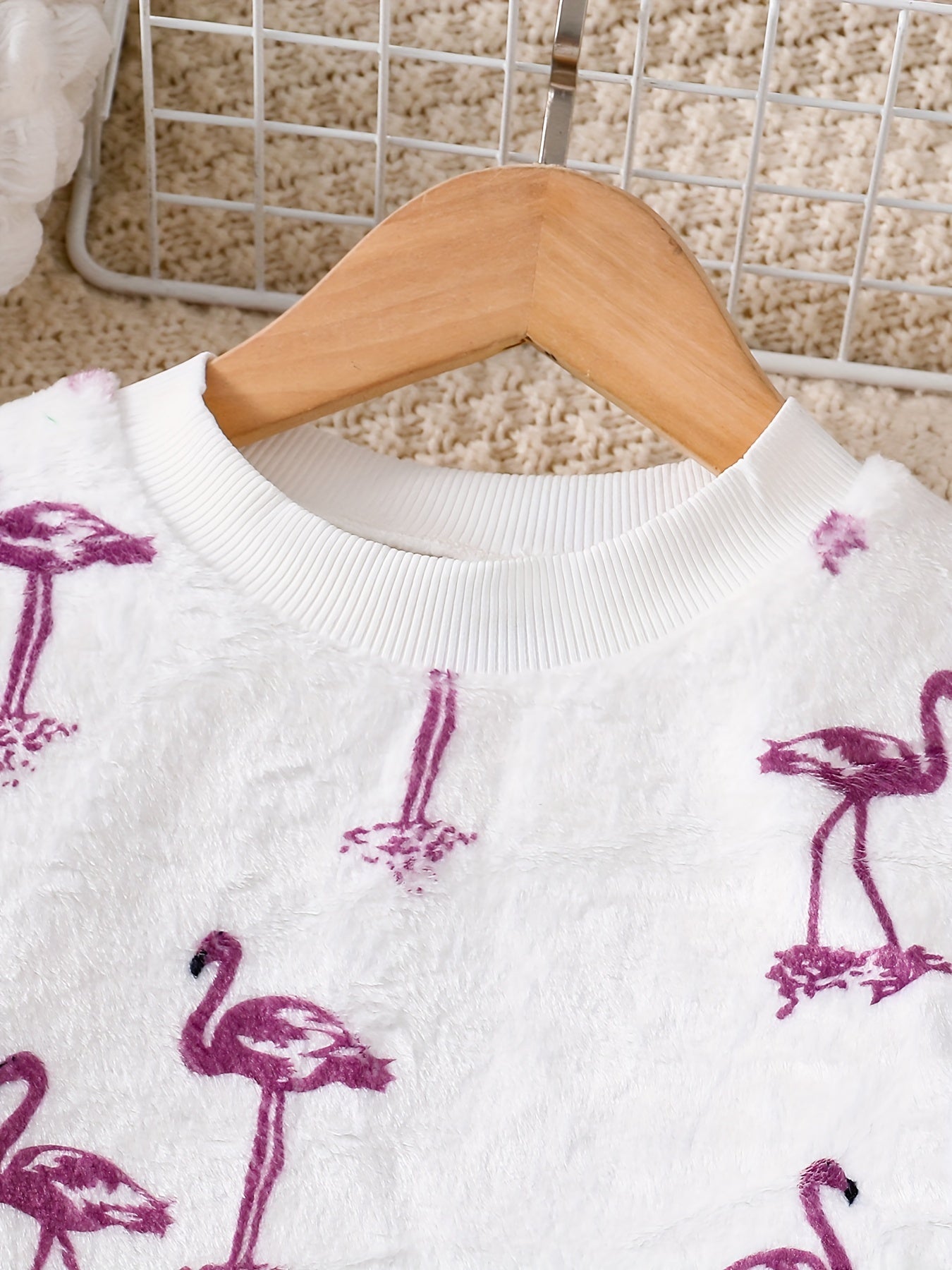 Mädchen Flamingo Set – Langarm-Sweatshirt & Kuschelhose für Frühling/Herbst