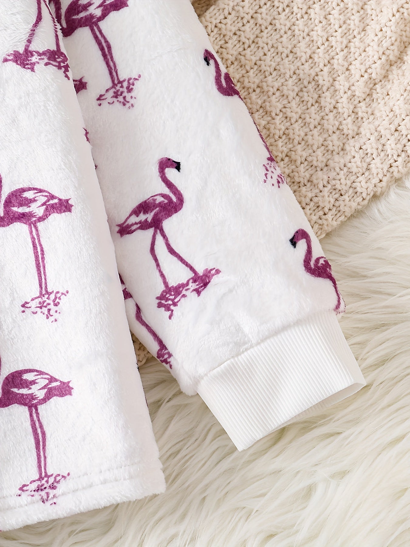 Mädchen Flamingo Set – Langarm-Sweatshirt & Kuschelhose für Frühling/Herbst